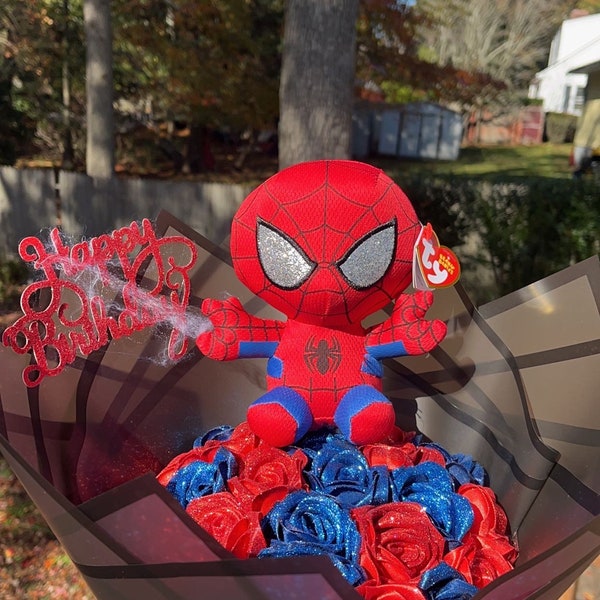 Eternal Spider-Man Flower Bouquets (Plushie Included)