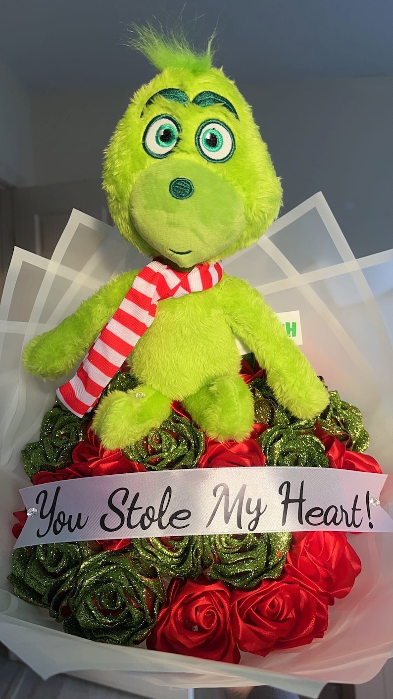 Eternal Flower Bouquets grinch Plushie Included Etsy