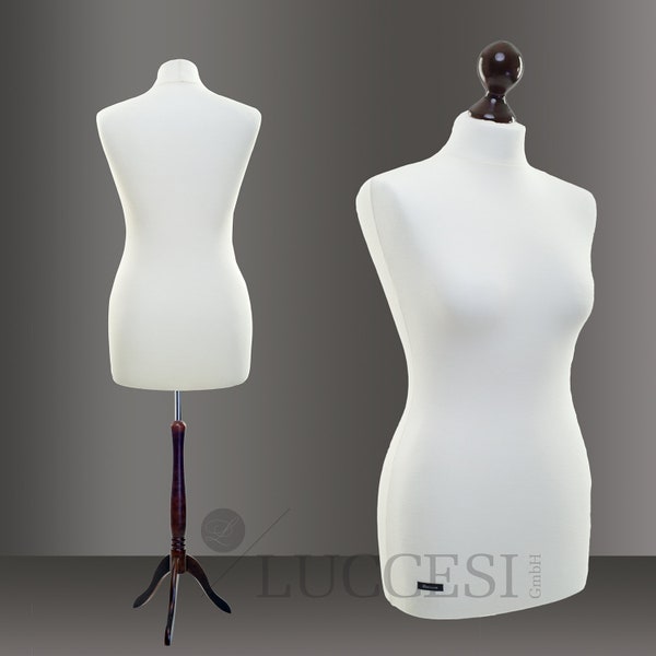 LUCCESI | Schneiderpuppe | Size (female) XS-XXL | Wechselbezug Creme-Weiss | Standfuss diverse Farben | Damen Schaufensterpuppe | Design#7