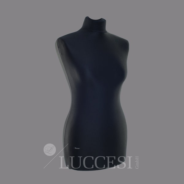 Schneiderpuppe | LUCCESI | Zubehör/Ersatzteil | Torso/Büste (female) mit Überzug schwarz | diverse Größen | XS - XXL | Schaufensterpuppe