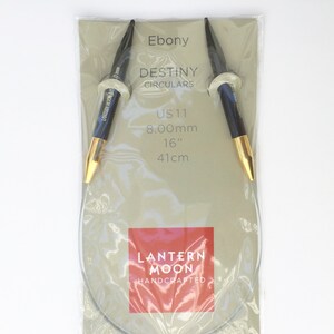 Ebony 16 Circular Needles by Lantern Moon US9 Circular, or 7.5mm 8mm 16 Circular Wood Needle image 3