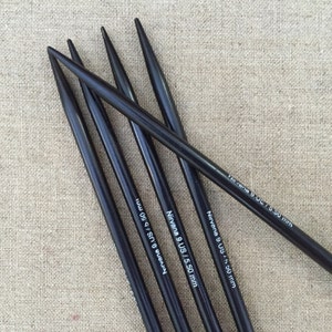 Ebony Needles 6" &  8"Double Pointed Nirvana Ebony Needles Wood Double Point Needles-5 PC Set Sizes 1,1.5,2,3,4,5,6,7,8,9,10,11,13,15,17