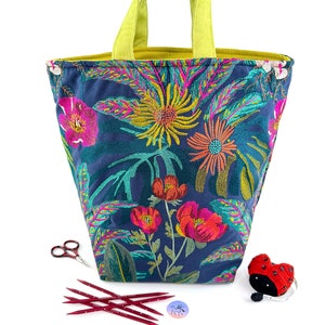 Atenti Hope Basket Flora Yarn Basket Large Yarn Bag Bucket Bag Knitting Project Bag Yarn Caddy Needle Arts Bag