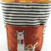 Atenti Hope Basket MamaLLama Flame Yarn Basket w/ 2 outer pockets Large Yarn Bag Bucket Bag Knitting Project Bag Yarn Caddy Needle Arts Bag