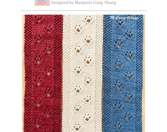 Dog Paw Lace Scarf Pattern PDF Pattern Download, Two Sizes