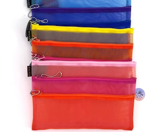 Walker Mesh Triple Zip 6" X 9" Bag: See Through Notions Tool Case In A Variety of Colors