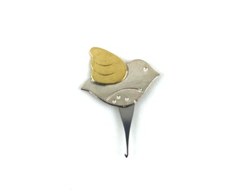 Bird Needle Threader MICRO Puffin Magnetic Needle Threader Mini Threader Micro Threader Crewel Sewing Notion Recycled Nickel Mini Threader