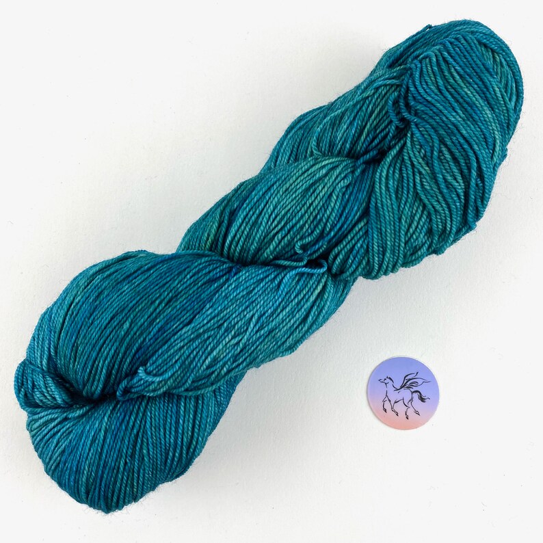 Fingering Wool Blue-Green Sock Yarn Malabrigo Sock Solis 809 Yarn Superwash Merino Wool Blue Jade Kettle Dyed Wool Fingering Weight Yarn