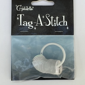 Tag A Stitch, by Crystaletts, Plastic Marker Discs, Knit markers, Crochet markers, use with Knitters Safety Pins, Crystaletts Stitch Markers