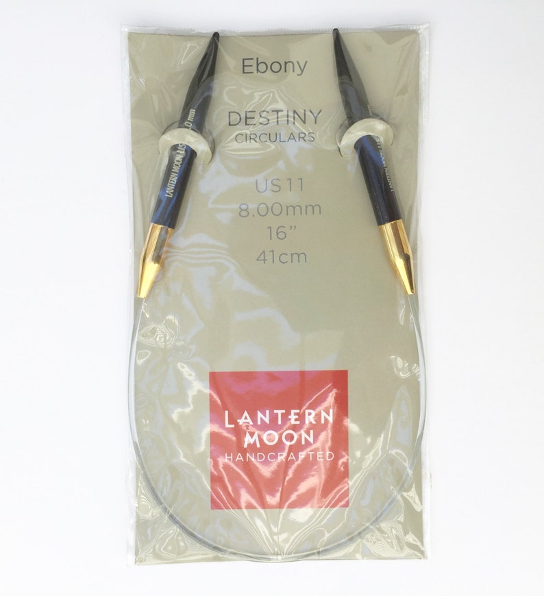 Ebony 16 Circular Needles by Lantern Moon US9 Circular, or 7.5mm 8mm 16 Circular Wood Needle image 3