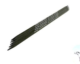 Kollage Square 5" DPN Knitting Needles: Metal Double Pointed Graphite US0-US8