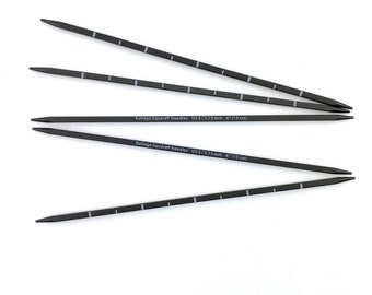 Kollage Needles 6" DPN GRAY US0-10 2-6mm SQUARE Knitting Needle Double Pointed Needle Metal Needles 4 Sided Kollage Dpn Kollage 5 Needle Set