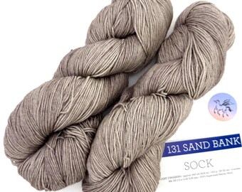 Malabrigo Sand Bank 131 Sock Yarn: Kettle-Dyed Superwash Merino Wool, Priced per Hank