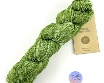 Urth Monokrom #1208 Cotton Mercerized Monochromatic Avocado Green DK Hand-Dyed Yarn 275yd / 250M, 3.5 oz / 100 gr each-priced per hank