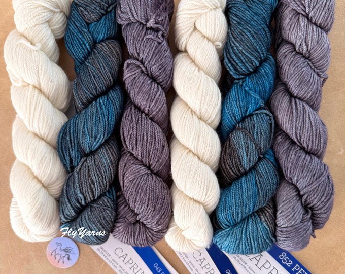 Featured listing image: Malabrigo Hygge Shawl Kit Caprino Merino Cashmere Yarn Organza Bag Soak September KAL Pattern