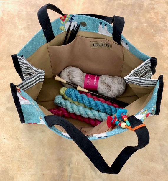Party Llama Project Bag for Knitters, Crochet, Cross Stitch, Craft  Organization and Storage 