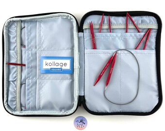 Kollage Red Circular Square Needle Set: SOFT-Cables 16", 24", 32" or 40" Lengths, US0-US11