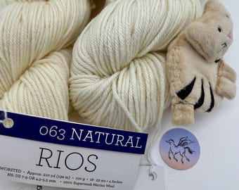 Malabrigo Rios Yarn: Natural 063, Worsted Merino Superwash Wool, Priced per Hank