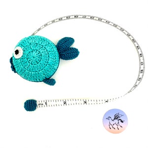 Blue Fish Tape Measure, Lantern Moon Tape Measure, Retractable Tape Measure  Crocheted Tape Measure, Animal Tape Knitting Crochet Sewing Tool 