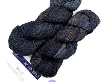 Malabrigo Rios Scorpio: Hand-Dyed Worsted Merino Superwash Wool #285 Zodiac Collection, Priced per Hank
