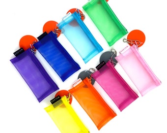 Mesh Zip Notions Bag, Small 2" X 4.25" See Through Organizer with Keychain, USA Made