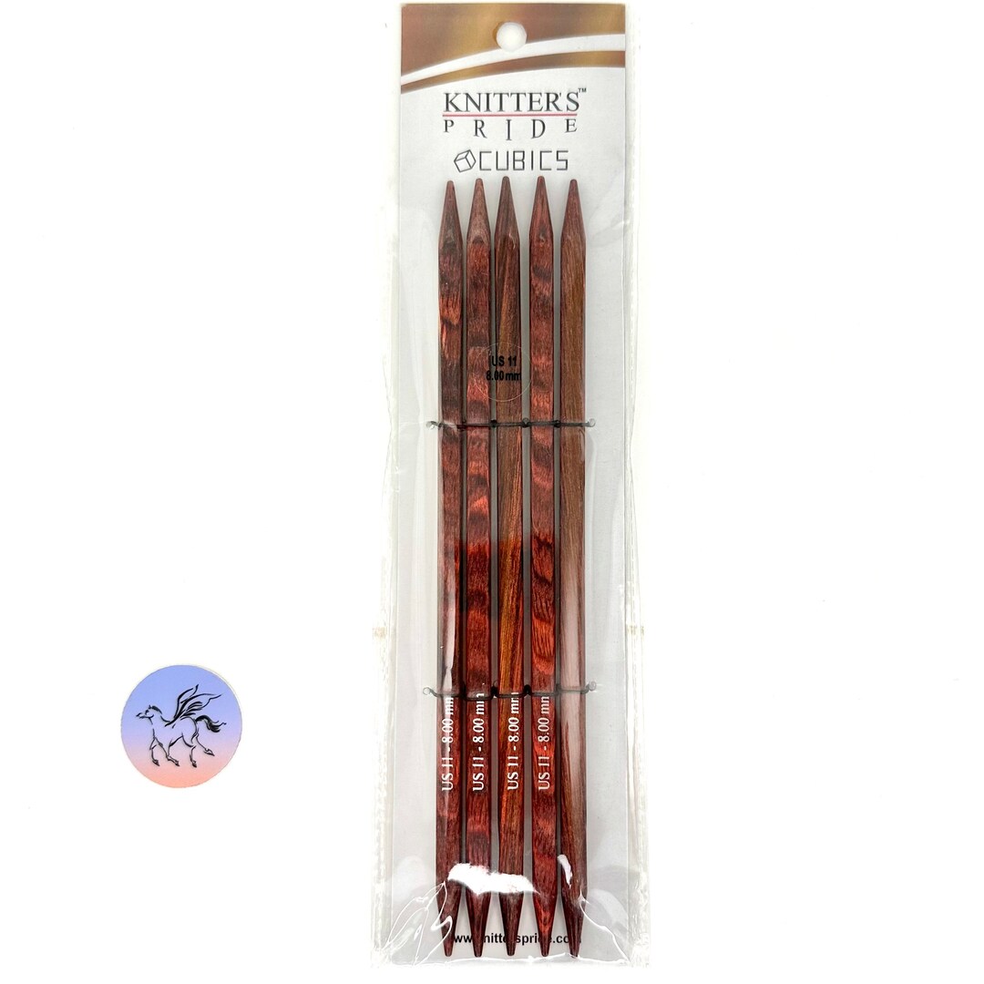 Knitter's Pride Cubics DPN Needles Set Square Needles Wood Knit Pro