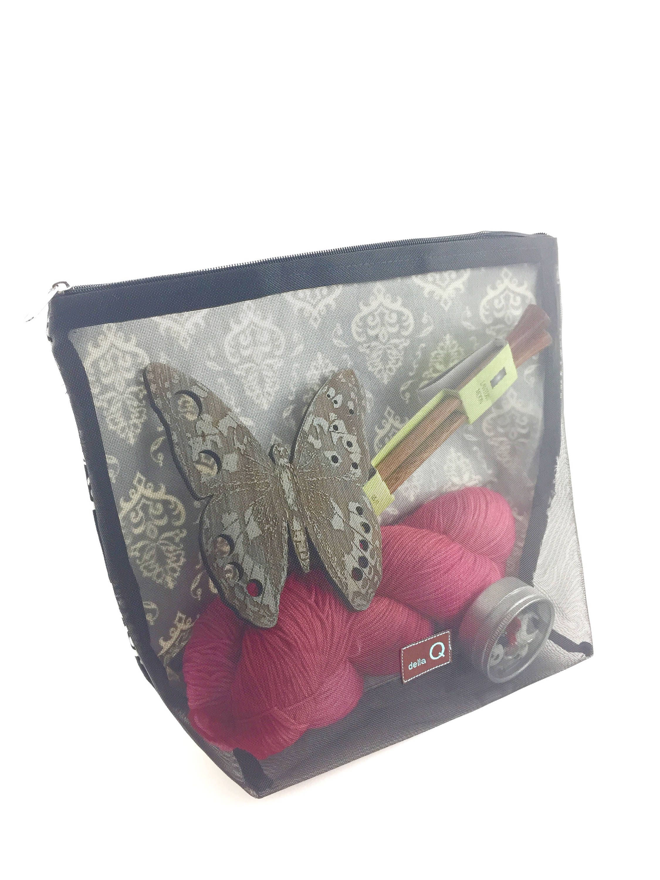 Della Q Bag Mesh Cotton Zip Pouch Extra Large Pouch DellaQ Project Bag