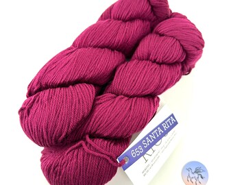 Malabrigo Solidos Rios Santa Rita 653 Yarn Rios Solidos Magenta Rios Worsted Weight Merino Wool Yarn Superwash Kettle Dyed Yarn Worsted Yarn