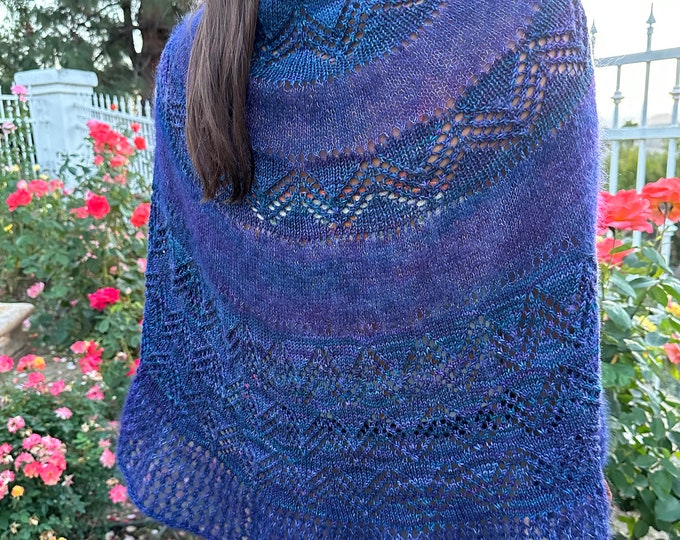 Featured listing image: Malabrigo KAL Kit Chevron Delight Shawl September 2023 Whales Road - 3 Mohair 229 yds ea Hank 2 Ultimate Sock 420 yds ea Hank Priced per Kit