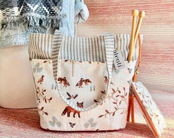 Atenti Foxy Project Tote: Needle Arts Bag  Craft Carryall, Made in USA