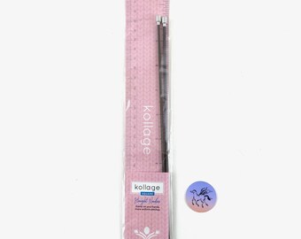 Kollage Square 10" Knitting Needles: GRAY 10" Single Point, US2-US11