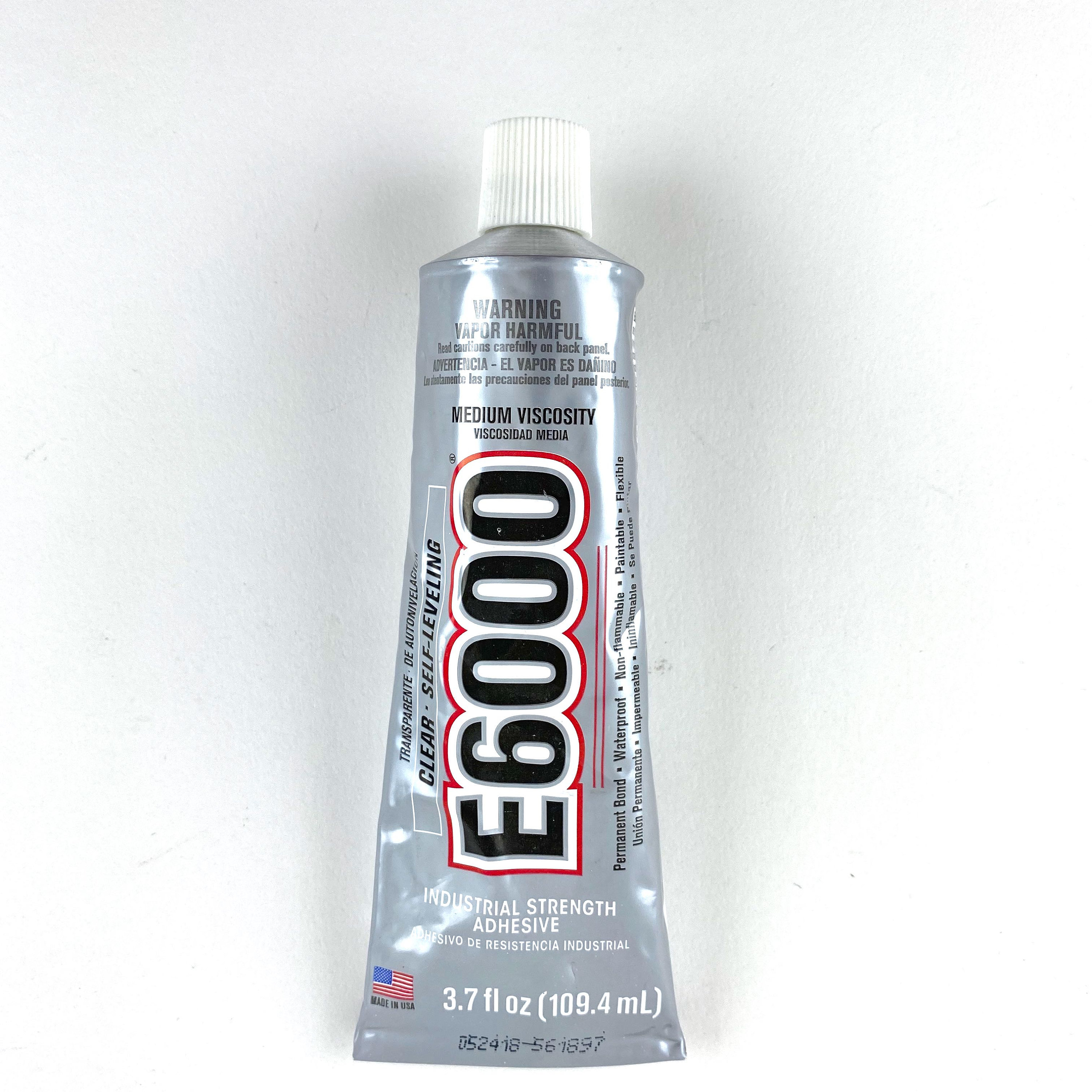 E6000 Glue - 3.7 Oz Jewelry Repair Making Beading Metal Plastic Ceramic  Leather Wood Bonding Clear Adhesive