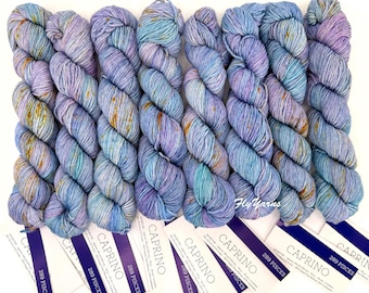 Malabrigo Caprino Pisces 289 Cashmere Merino DK Yarn Light Worsted Multi Blue