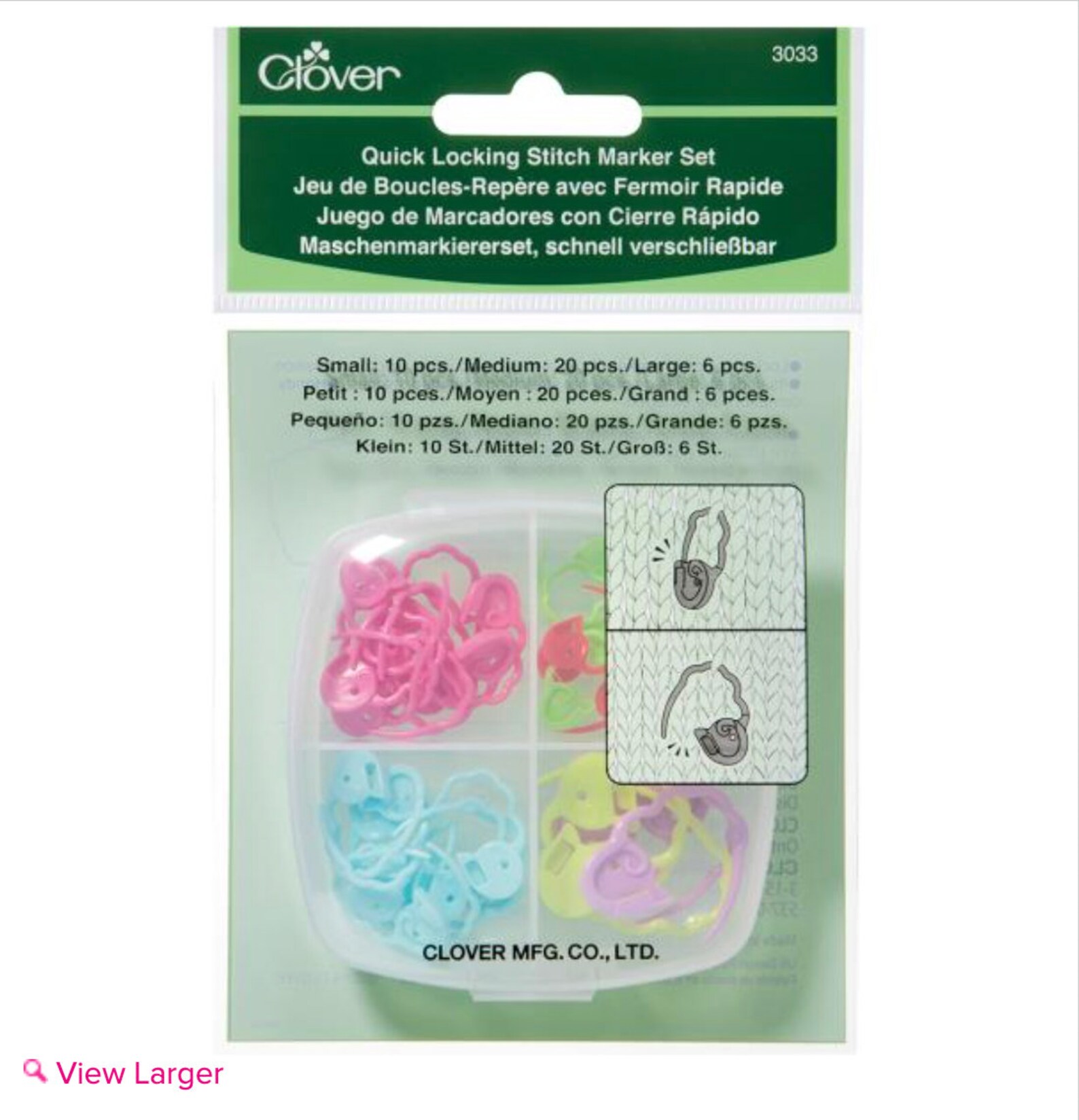Clover Quick Locking Stitch Marker Set 36 Pieces 20 Medium Etsy