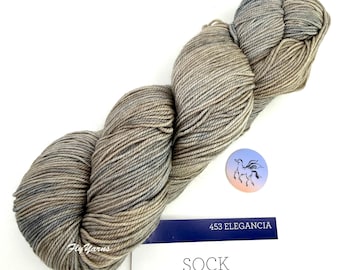 Malabrigo Eligancia Sock Yarn: #453 Kettle-Dyed Superwash Merino Wool, Priced per Hank