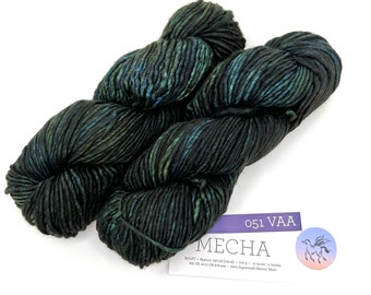 Malabrigo Mecha VAA  051 Superwash Merino Kettle Dyed Merino Bulky Merino Wool Hand Dyed Blue-Green Mecha Price per Hank