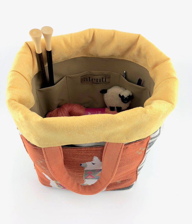 Atenti Hope Basket MamaLLama Flame Yarn Basket w/ 2 outer image 5