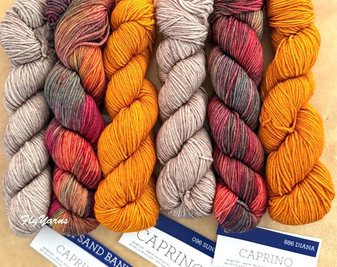 Featured listing image: Malabrigo Hygge Shawl Kit Caprino Merino Cashmere Yarn Organza Bag Soak September KAL Pattern