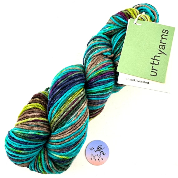 Urth Uneek 4012 Worsted Self Striping Merino Yarn Hand Dyed Yarn Super Wash  220 YDS / 200 M, 100 Gram per Hank Priced per Hank WORSTED Yarn 