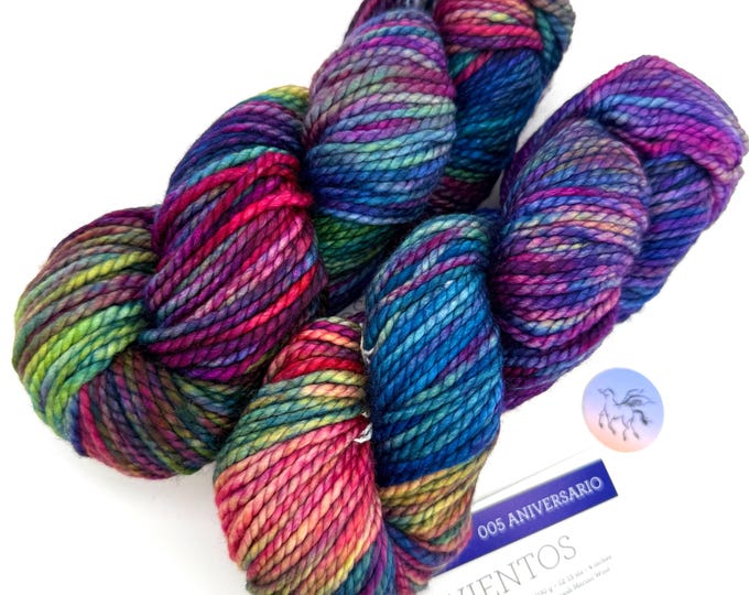 Featured listing image: Malabrigo Vientos Aniversario: Hand-Dyed Superwash Merino Bulky Yarn Price per Hank