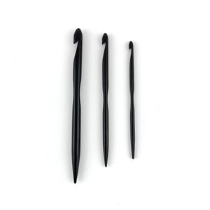 Lacis-Double Ended Ebony Crochet Hooks Hook Point "Wanda" 3 Piece Set by Lacis Mini Crochet Hooks Knitting Repair Hooks Knitting Fix It Tool