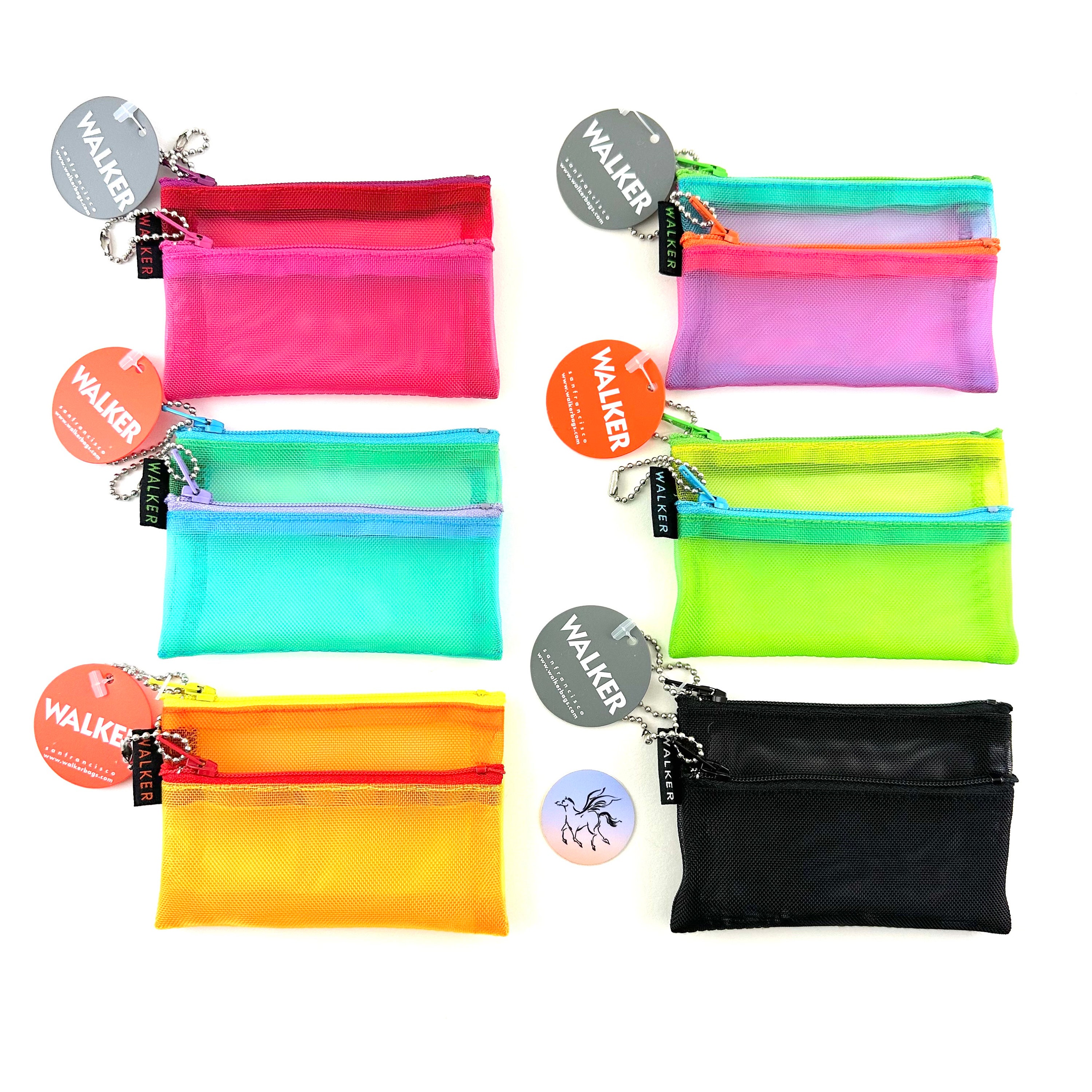 Walker Mesh Zip Notions Bag Small Notions Bag With Key Ring 3 X 4 See  Through Notions Key Chain Bag in A Variety of Colors Zipper Mesh Bag 