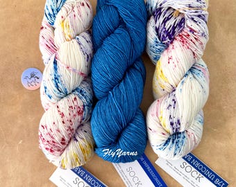 Malabrigo Orienta Shawl Kit: 2 Unicorn & 1-Impressionist's SkyKettle-Dyed Sock Yarn April 2026 KAL