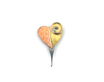 Heart Needle Threader MICRO Puffin Magnetic Needle Threader, Mini Threader, Micro Threader Crewel Sewing Notion Recycled Nickel Copper Brass