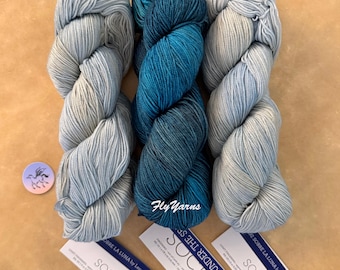 Malabrigo Orienta Shawl Kit: Sobre la Luna & 1-Under the Sea Sock Yarn April 2026 KAL