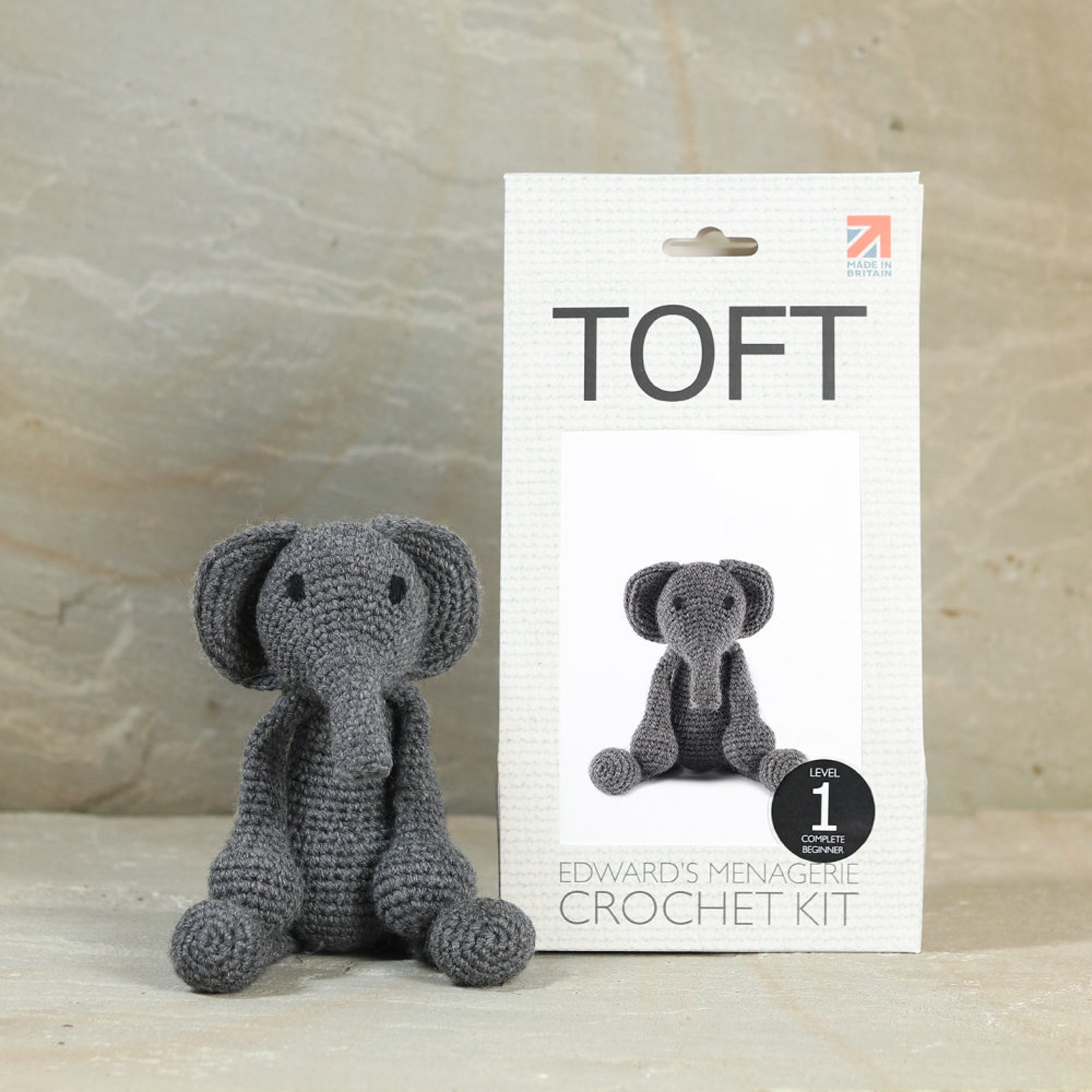 Toft Crochet Kit Bridget the Elephant DIY Crochet Amigurumi Etsy