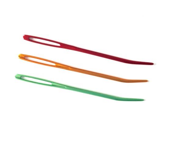 Plastic Large Eye Sewing Needles,Yarn Bent Tapestry Needle, Knit Weaving  Needles