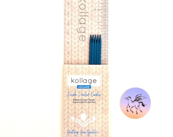 Kollage DPN 5" Blue Square Knitting Needles: Sizes US0-7 Sock Needle