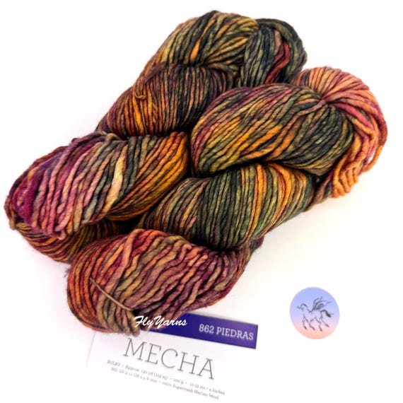 Malabrigo Mecha Piedras #862 Yarn: Superwash Merino, Earthy Rainbow Kettle-Dyed Priced per Hank