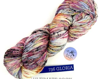 Malabrigo Ultimate-Sock 'Gloria #736' Yarn: Superwash 75/25 Merino/Nylon Blend Priced per Hank